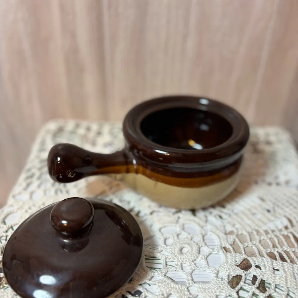 Stoneware Chili French Onion Soup Bowl with Lid And Handle